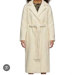 Ganni Cream Boucle Women's Coat